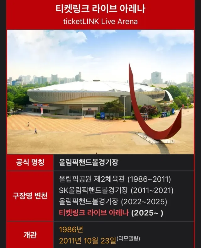 나도 참가함
티켓링크 아레나 2025년 명칭 바뀜
구름하늘 비 
5G 이동차량