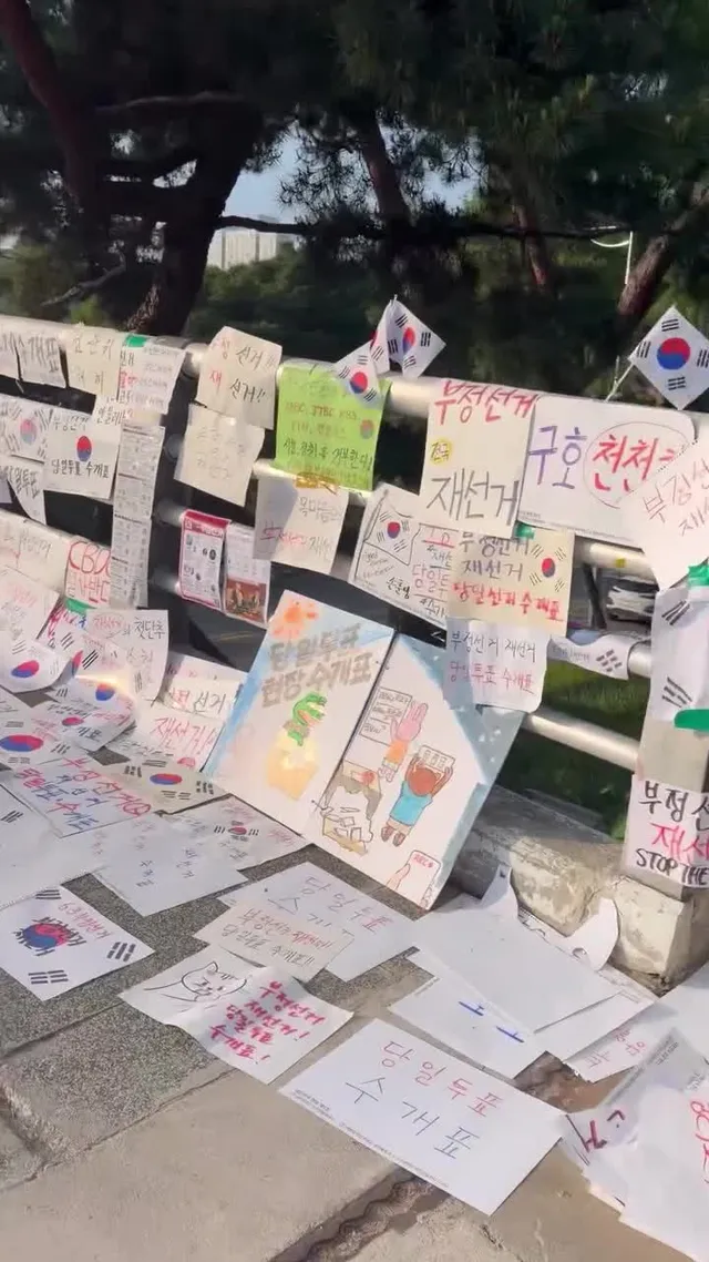 선거부정이 바로잡히길 바라는 시민들의 염원이 
다리를 메우고있다. 20260611 오전 07:45