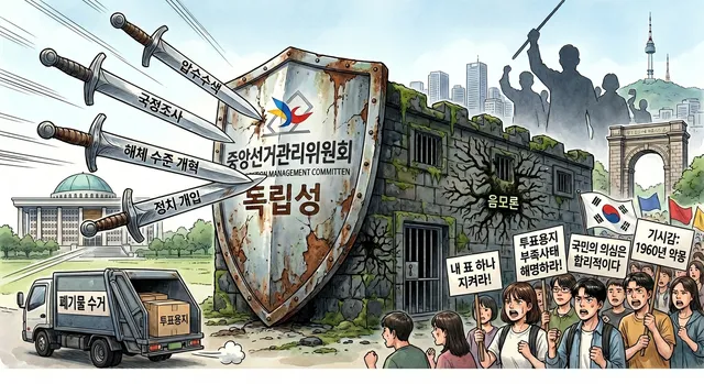 [김윤정의 정곡(正鵠)] 부정선거 음모론

음모론은 밀실의 습기를 먹고 자라는 곰팡이와 같다. 빛이 차단된 곳, 설명이 생략된 곳, 책임이 증발