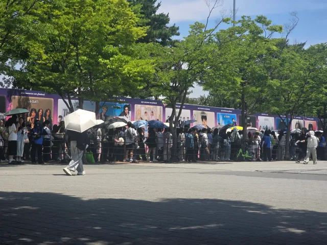 위버스 페스티벌 온 외국인들이 많습니다. 이 분들 줄서서 기다리시던데 영어로 쓰인 재선거 관련 자료를 들고 줄따라서 돌아다니기만 해도 해외에 알