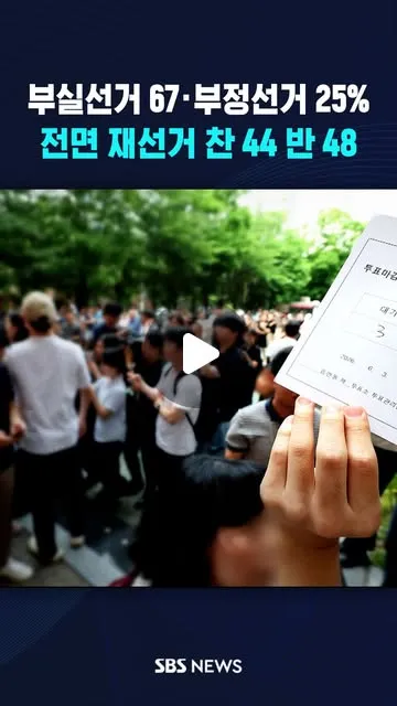 여론조사서 '부실선거 67·부정선거 25%' #reels #SBSNews #SBS뉴스 #NewsReels #InstaNews ☞ 기사 : htt