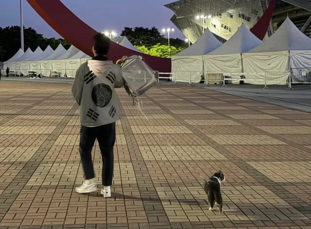 앗 ㅎㅎㅎㅎ 냥이도함께다냥🐱 #올림픽경기장