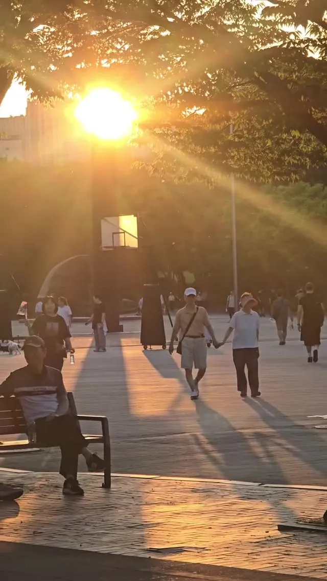 주말 올림픽공원 노을