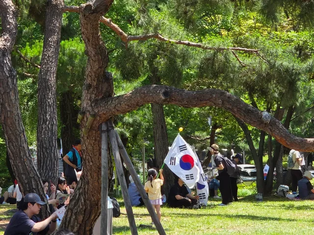 좌우와 이념을 떠나 
잘못된 것을 바로잡길 바라는 마음

그래서 모두들 약속한 듯
흰색 검은색 옷만 입고 오셨나봅니다