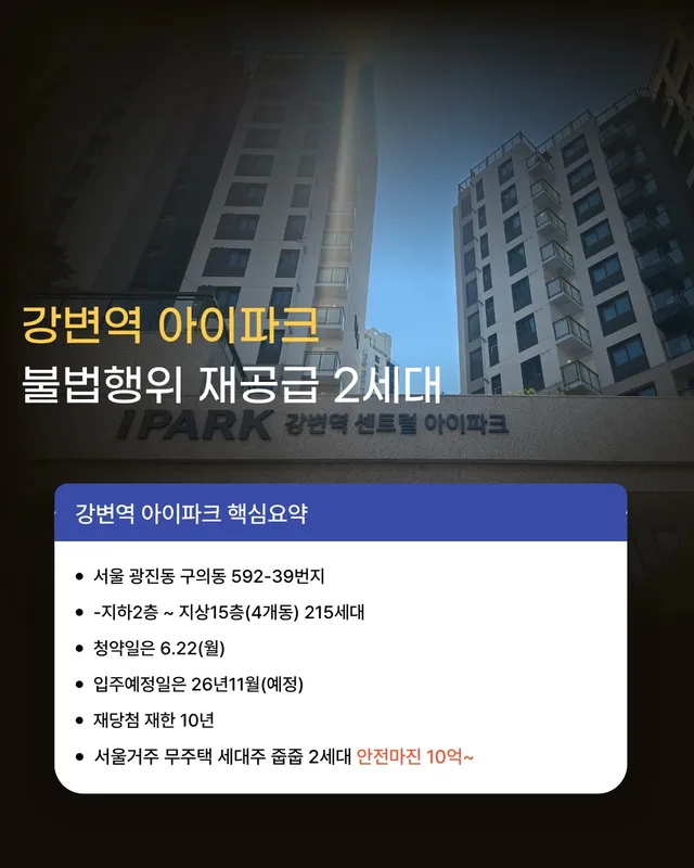 🔔단 2세대, 청약통장도 필요없는 10억 줍줍

분양가 12.7억 , 시세 22.5억
📍안전마진 약 10억
📍갭투자 가능 

⭐️2호선 강