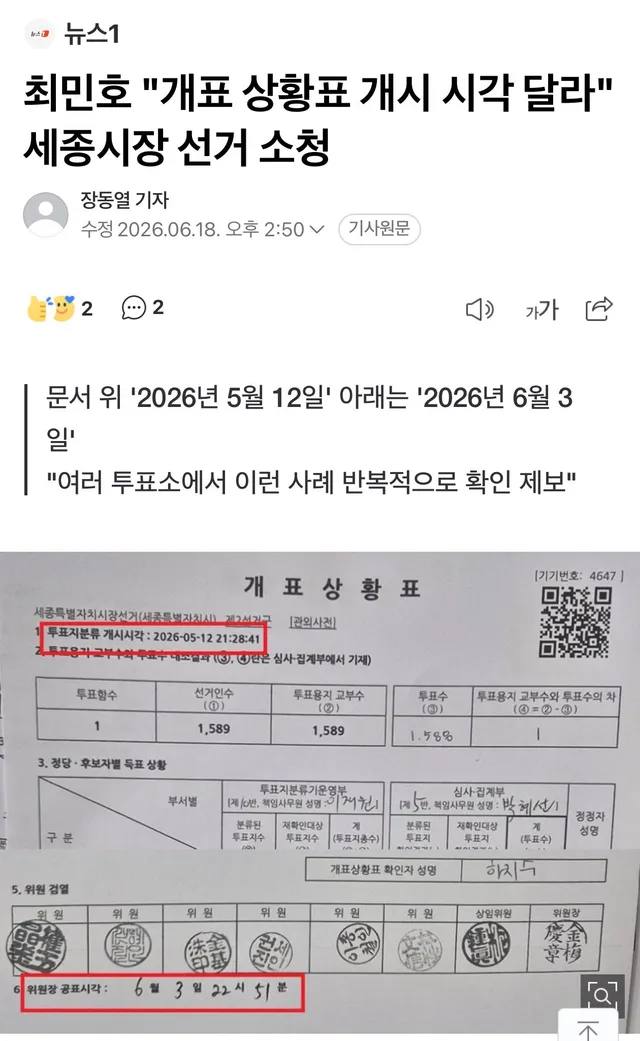 세종은 투표지 분류를 5월 12일날 시작했음.
투명하다 투명해 ㅋㅋㅋ
ㅋㅋㅋ투표하기도 전에 표 세고 있음 ㅋㅋㅋ
