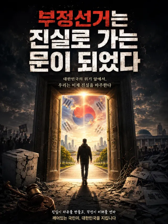 부정선거 의혹은
단순한 정치 이슈가 아니다.
대한민국의 신뢰가 무너지고 있다는
경고음이다.

투표를 믿지 못하는 나라에서
국민은 무엇을 믿고 살