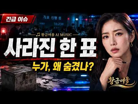 사라진 한 표 3번 연속 듣기 | 누가, 왜 숨겼나? 선거의 진실을 묻는 황금여울 AI MUSIC #사라진한표 #부정선거 #투표용지부족 #개표 