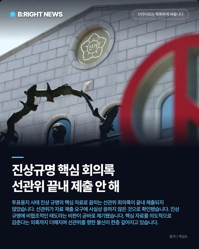 선관위 회의록을 끝내 제출하지 않았다고 합니다
선관위는 김정은급 권력입니까?
증거도 없애고 회의록도 제출하지 않고 선거도 망쳤습니다

반드시 야