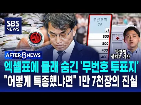 엑셀표에 몰래 숨긴 '무번호 투표지'.."어떻게 특종했냐면" 1만 7천장의 진실 / SBS / AFTER 8NEWS / 박찬범 정치부 기자
