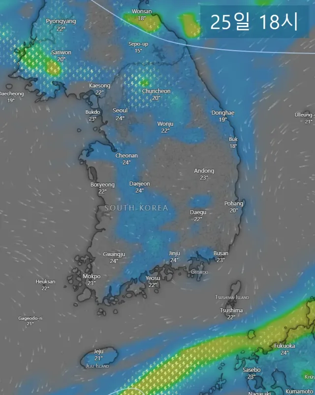 🌩️ 야구 날씨 - 6월 25일(목) 🌩️

요약 : 잠실/대전 소나기 가능성

대기불안정이 심화되며 오후 곳곳에 소나기 가능성이 있겠습니다