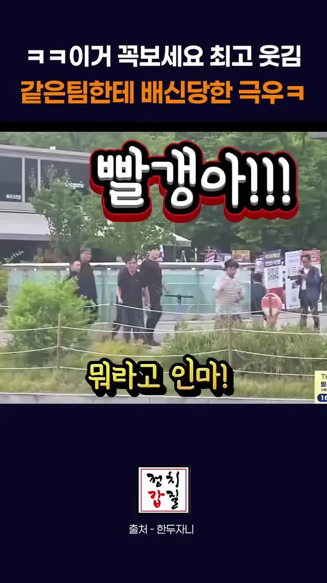 ㅋㅋ같은팀한테 배신당한 극우 #극우 #박정희 #한두자니 