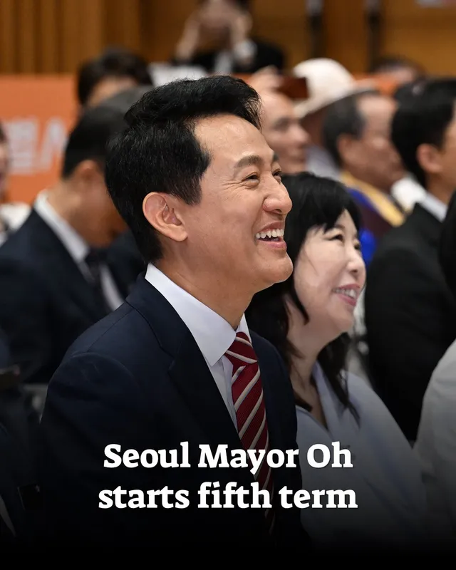 Seoul Mayor Oh Se-hoon began a new term Wednesday as the first person in South K