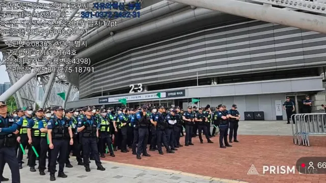 공유해주세요🚨 11시5분 
체조경기장 앞 2-3 쪽에서 기동대 준비중이래요