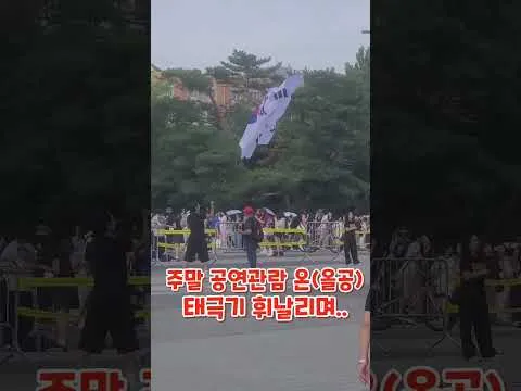 주말 음악공연관람자들에게(올공)재선거 항쟁(홍보)태극기 휘날리며 알리기(11일,26년 7월 12일)