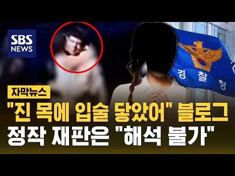 "진 목에 입술 닿았어" 블로그 쓰더니..정작 재판은 "해석 불가" (자막뉴스) / SBS