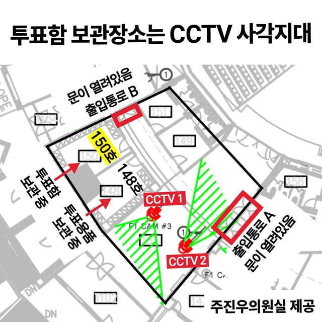 [최초 공개, 올림픽공원 투표함 보관 장소는 CCTV 사각지대]

송파 선관위 관계자는 올림픽공원 핸드볼경기장에 있는 ‘투표함 보관 장소’는 C
