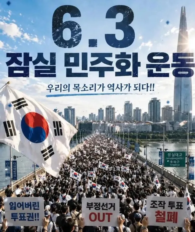 껍데기는 가라 5.18
진짜가 왔다 6.3 잠실 민주화 운동 https://t.co/o7D80Ckoy5
