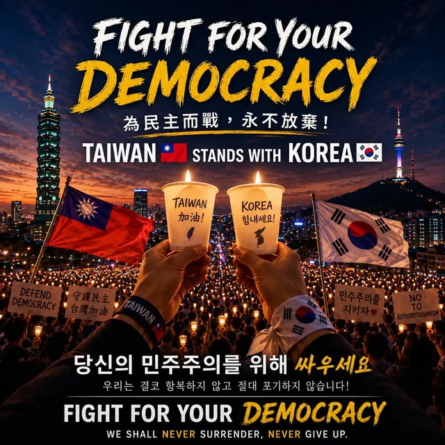 「재선거（重新選舉）」
「滅中共」
🇹🇼🤝🇰🇷